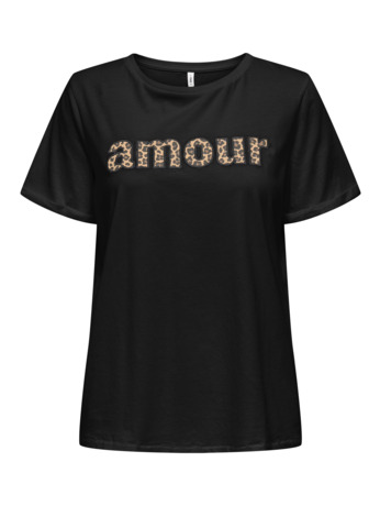 ONLLINE LIFE S/S O-NECK PRINT TOP C