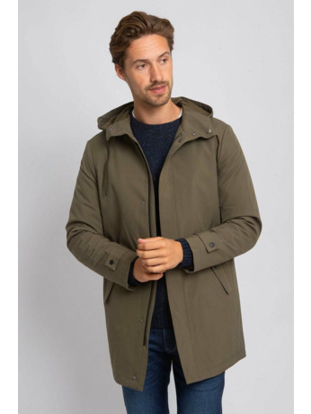 Suitable Jas Hood Tech Olijfgroen