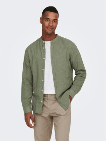Slim Fit China Kraag Lange Mouwen (L/M) Heren