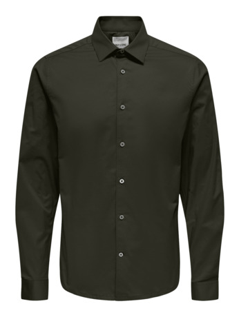 Slim Fit Overhemdkraag Lange Mouwen (L/M) Heren