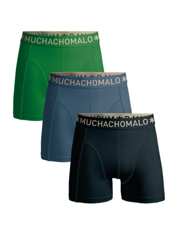 Jongens 3-Pack Boxershorts Effen Blue/Blue/Green