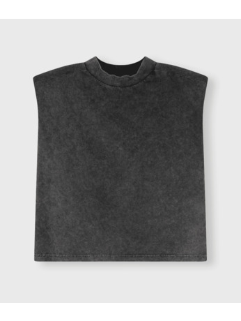 washed padded shoulder tee