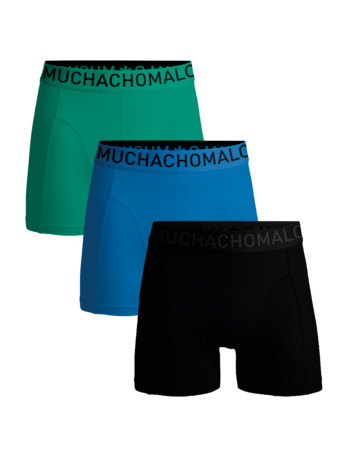 Heren 3-pack Boxershorts Microvezel Effen Black/Blue/Green