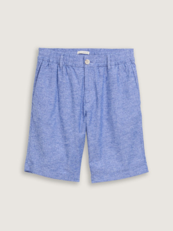 Regular fit chino shorts met linnen
