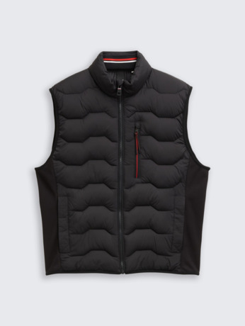 Hybride katoenen vest met bomberkraag