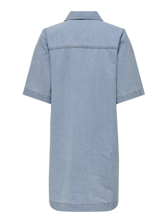 Regular Fit Shirt Collar 2/4 Sleeves (2/4) Korte denim jurk met borstzakken