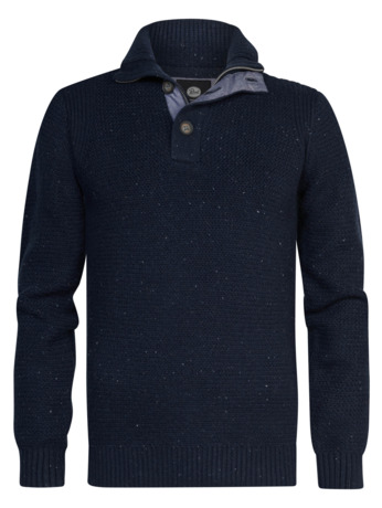Heren gebreide kraag sweater