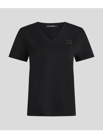 RUBBER PATCH V-NECK T-SHIRT