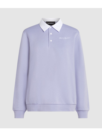 POPLIN COLLAR SWEATSHIRT