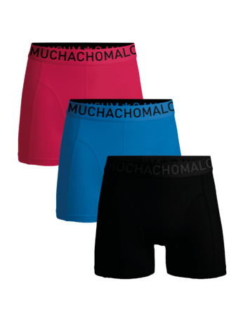 Heren 3-pack Boxershorts Microvezel Effen Black/Blue/Pink