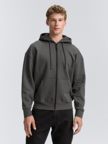 Relaxed fit sweatjack met capuchon
