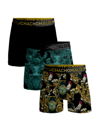 Heren 3-Pack Boxershorts Man Haan Print/Print/Black