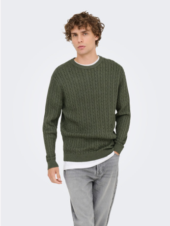 ONSLOUI REG 12 CABEL CREW KNIT NOOS