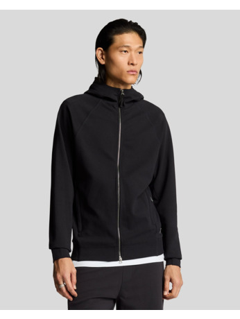 Diagonal Interlock Hooded Zip Through