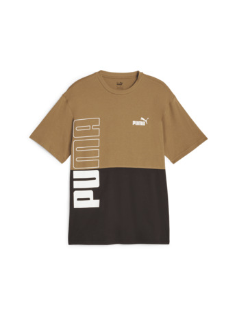 PUMA POWER Colorblock Tee  Chocolate Chi Mannen