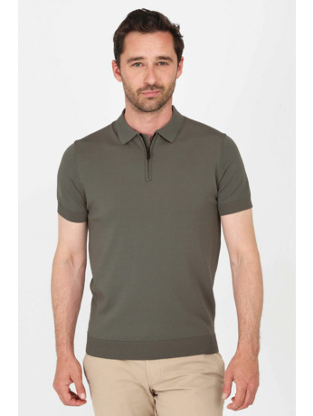 Suitable Half Zip Polo Groen