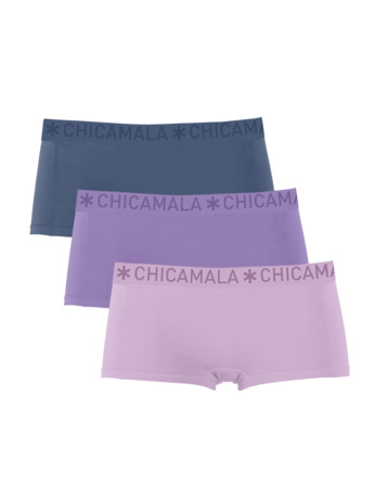 Dames 3-pack Boxershorts Effen Pink/Purple/Blue
