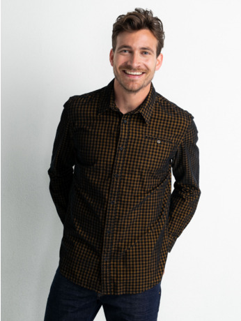 Men Shirt Long Sleeve Check