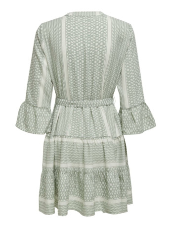 Regular Fit V-Neck 3/4 Sleeves (3/4) Korte jurk met V-hals en strikceintuur