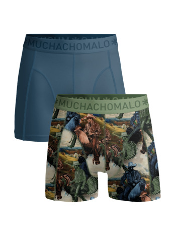 Jongens 2-Pack Boxershorts Print/Effen Print/Blue