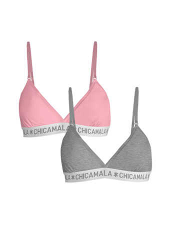Meisjes 2-pack driehoek Effen