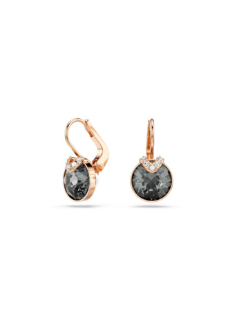 Bella Pierced Earrings Drop Rose Gold shiny Crystal Silver Night