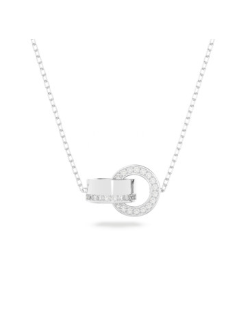 Dextera Round Pendant Small Rhodium shiny Crystal