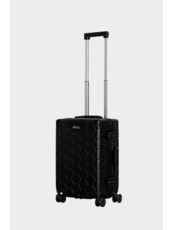 Romeo Embossed Hexagon Suitcase Jet Black