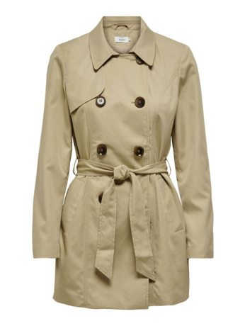 Spread Collar Trenchcoat met dubbele rij knopen