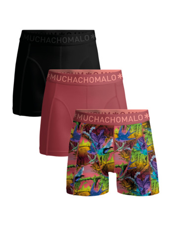 Heren 3-Pack Boxershorts Print/Effen Print/Red/Black