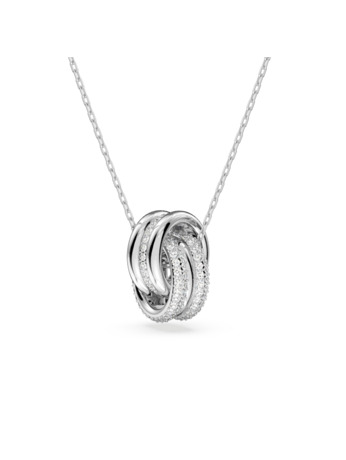 Hyperbola Spin Pendant Small Rhodium shiny Crystal