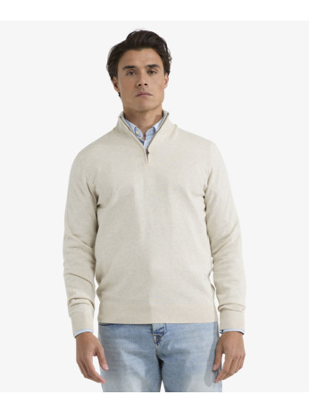Zip Mock Sweater 100% Cotton Heren