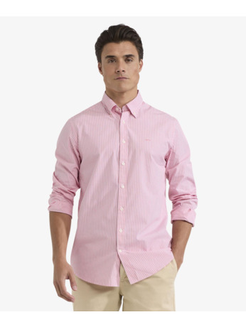 Striped Poplin Shirt 100% Cotton Heren