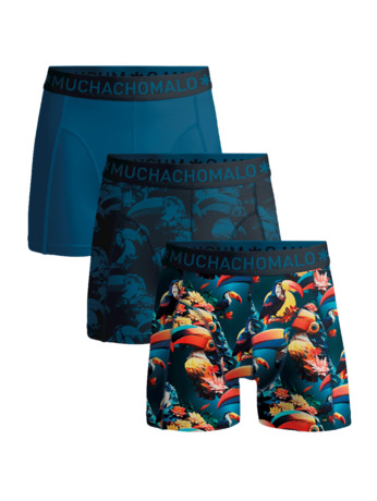 Heren 3-Pack Boxershorts Print/Print/Effen Print/Print/Blue