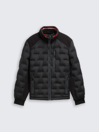 Hybride katoenen wollen jack met waterafstotende functie