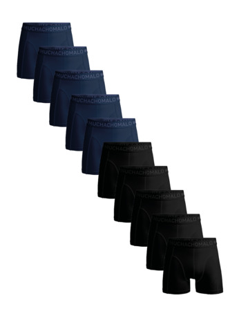 Heren 10-Pack Boxershorts Effen Black/Blue