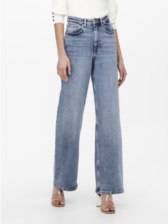 Wide Leg Fit Jeans met wijde pijpen en hoge taille en zakken aan de voorkant