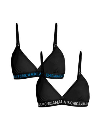 Meisjes 2-pack driehoek Effen