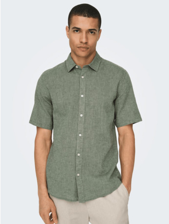 Slim Fit Overhemdkraag Korte Mouwen (K/M) Heren