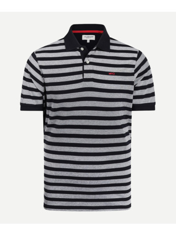Oxford Piquee Stripe Polo 100% Cotton Heren