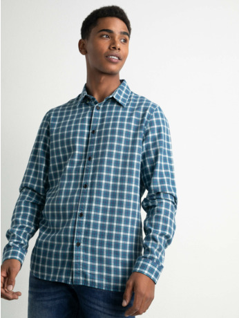 Men Shirt Long Sleeve Check