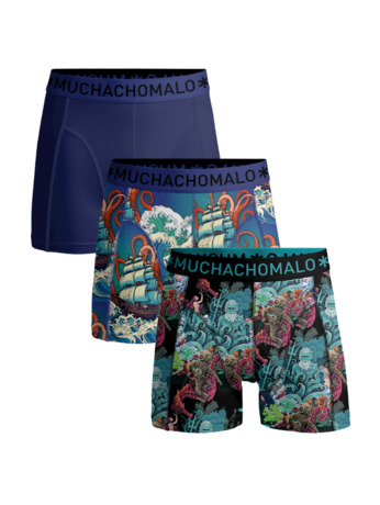 Jongens 3-pack Boxershorts Waterelements Print/Print/Blue