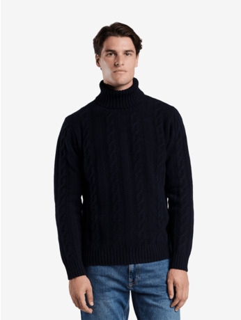 No Label Heren Trui Navy Yorkton Wol
