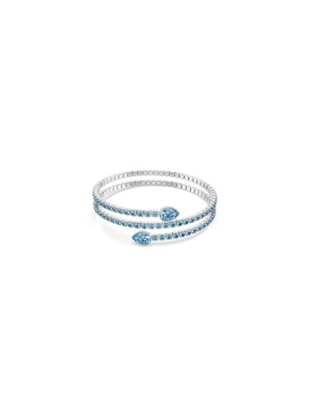 Twisty Cuff OU Rhodium shiny Light Blue