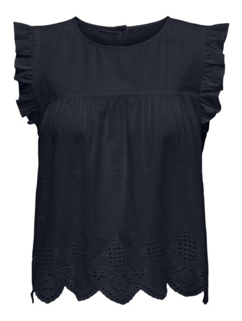 Regular Fit O-Neck Sleeveless (S/L) Chique mouwloze top met O-hals en ruches