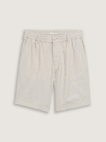 Regular fit chino shorts met linnen