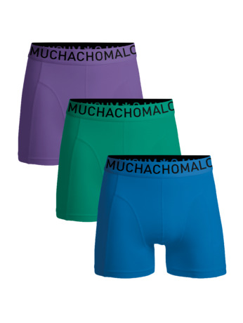 Heren 3-pack Boxershorts Microvezel Effen Blue/Green/Purple