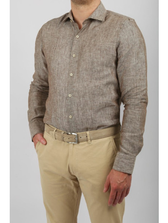 Suitable Overhemd Linnen Taupe