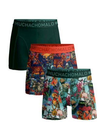 Heren 3-pack Boxershorts Vogelkat Print/Print/Green