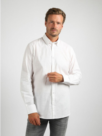 Suitable Overhemd Cotton Slub Wit